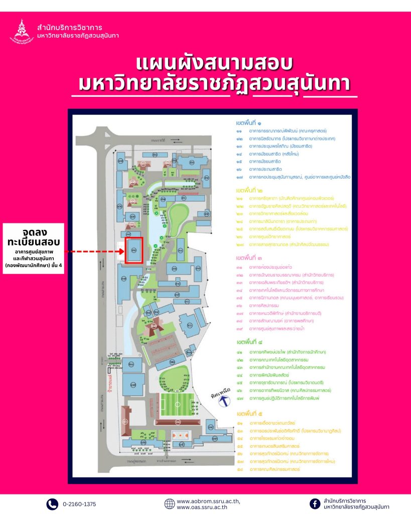 Suan Sunandha Rajabhat University Examination Site Map for the OCSC e ...